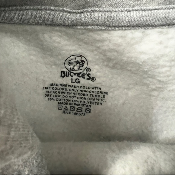 Buc-ee's Gray Cotton Blend Hoodie, size Large - Picture 4 of 5